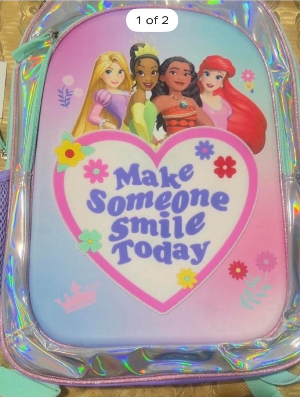 Disney Pastel Pink & Blue Princess Heart Backpack